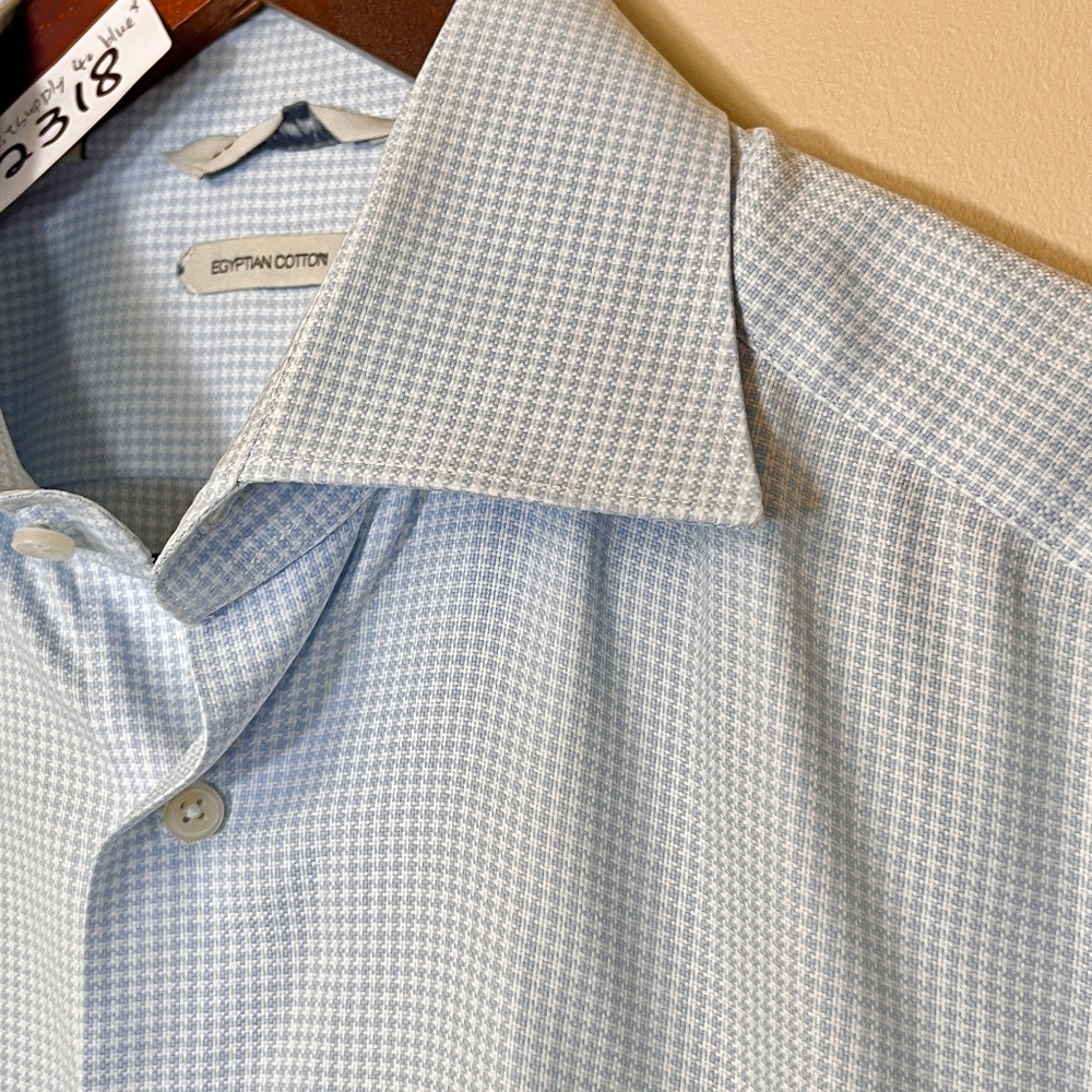 Suitsupply Egyptian Cotton Slim Check Button Up Shirt - Men's Size 40/15.75